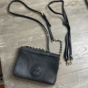 Tory Burch small crossbody. Black with 2 straps. 9in x 7in x 3 in